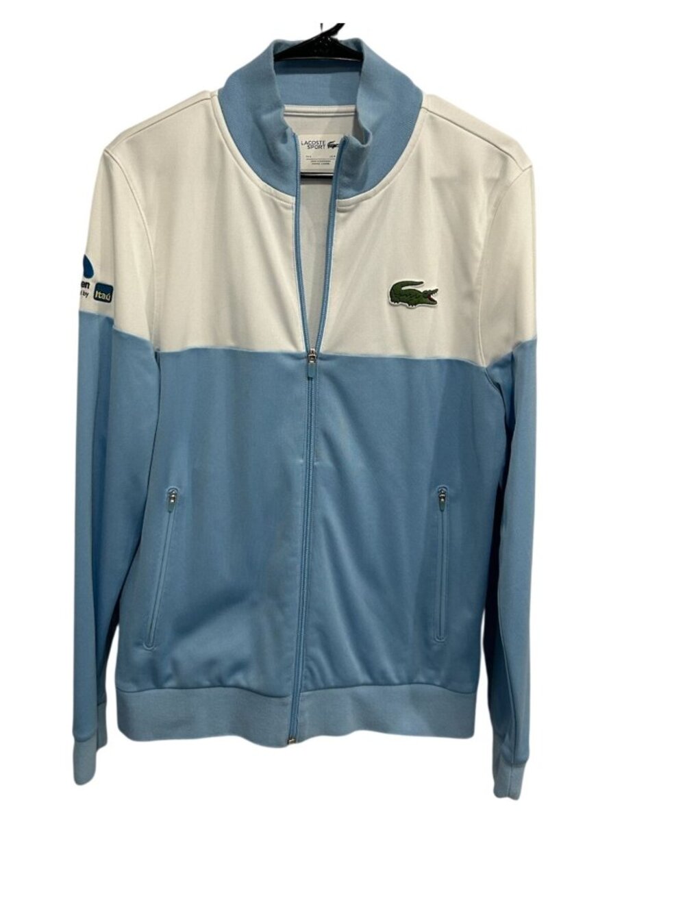 Lacoste Sport Medium Mens Blue White Miami Open Full Zip Track Jacket Retro